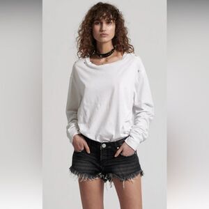 One Teaspoon Black Sea NO 2s Duke Low Rise Denim Shorts